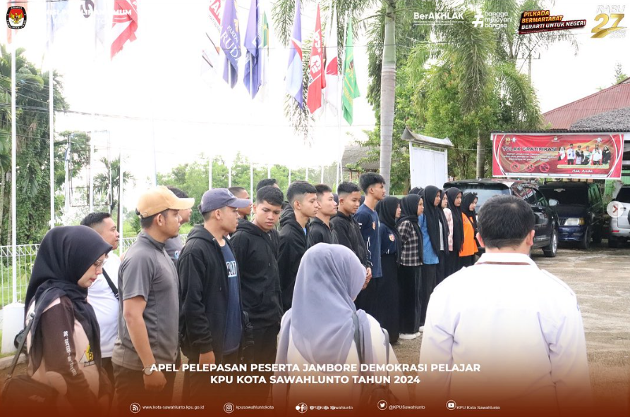 Apel Pelepasan Peserta Jambore Demokrasi Pelajar Pilkada KPU Kota Sawahlunto