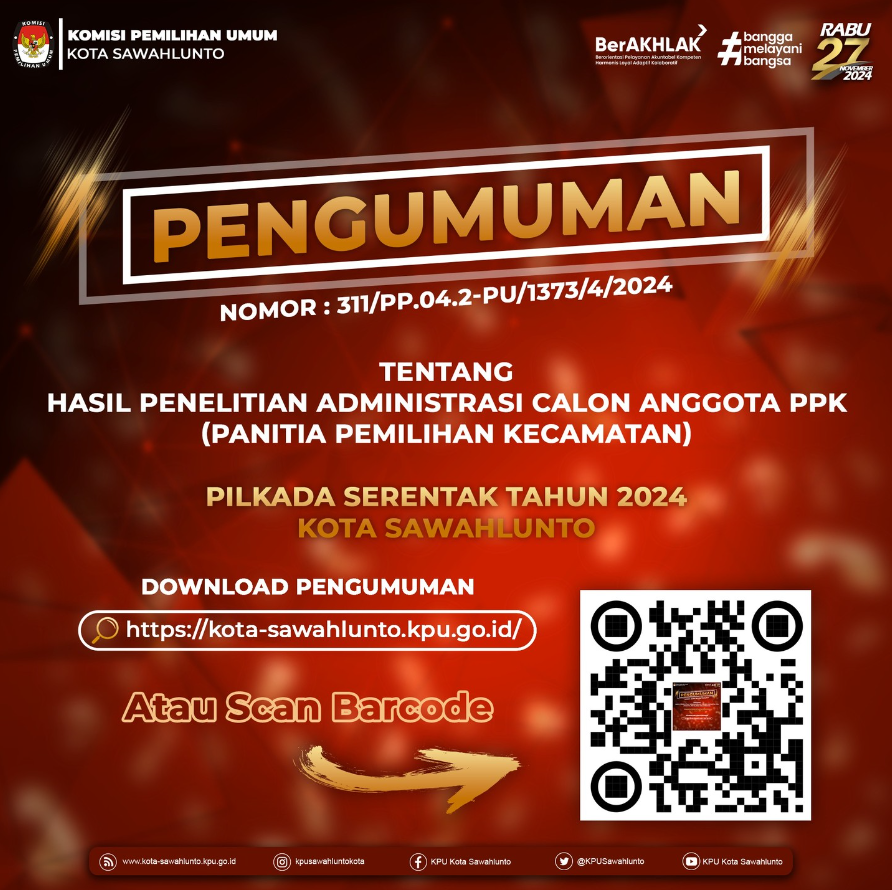 Pengumuman Hasil Penelitian Administrasi Calon Anggota PPK