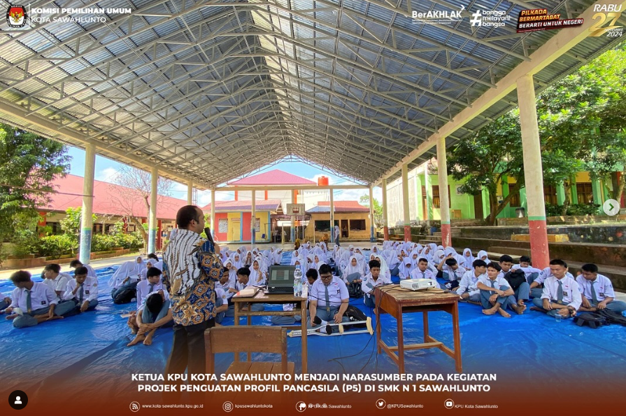 Narasumber pada Projek Penguatan Profil Pelajar Pancasila di SMK N 1 Sawahlunto