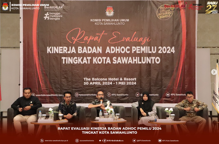 Rapat Evaluasi Kinerja Badan Adhoc Pemilu 2024 tingkat Kota Sawahlunto