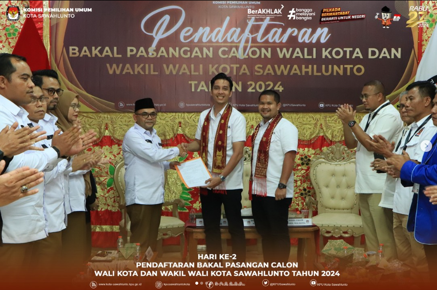 Hari ke-2 Pendaftaran Bakal Pasangan Calon Wali Kota dan Wakil Wali Kota Sawahlunto 2024