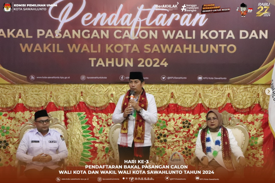 Hari ke-3 Pendaftaran Bakal Pasangan Calon Wali Kota dan Wakil Wali Kota Sawahlunto 2024