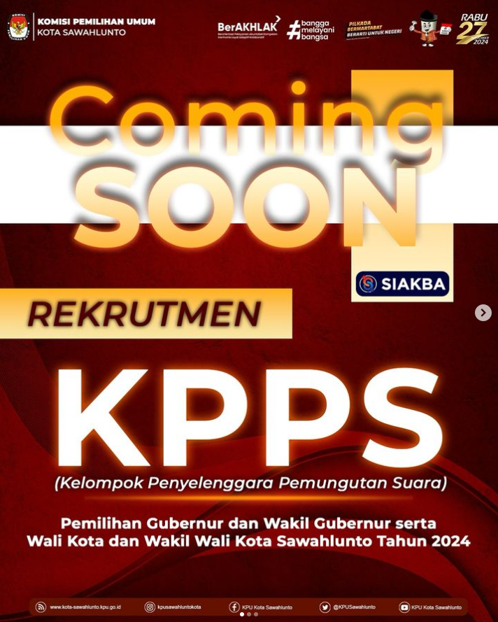 Coming Soon Rekrutmen KPPS untuk Pemilihan Serentak Nasional tahun 2024